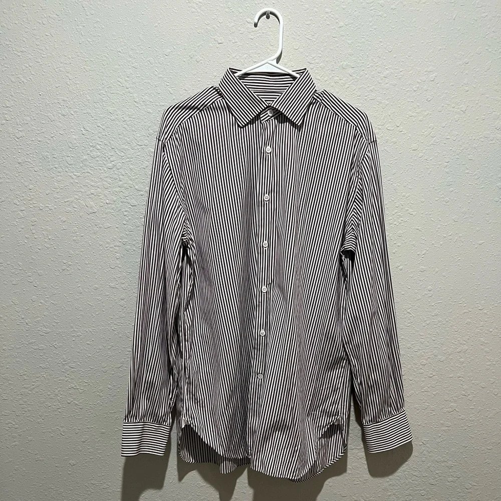 Ermenegildo Zegna Dress Shirt 42/16.5 Striped - Picture 1 of 7